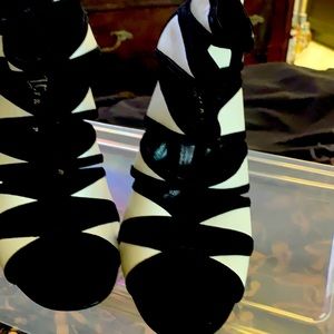 Black and White Sandals